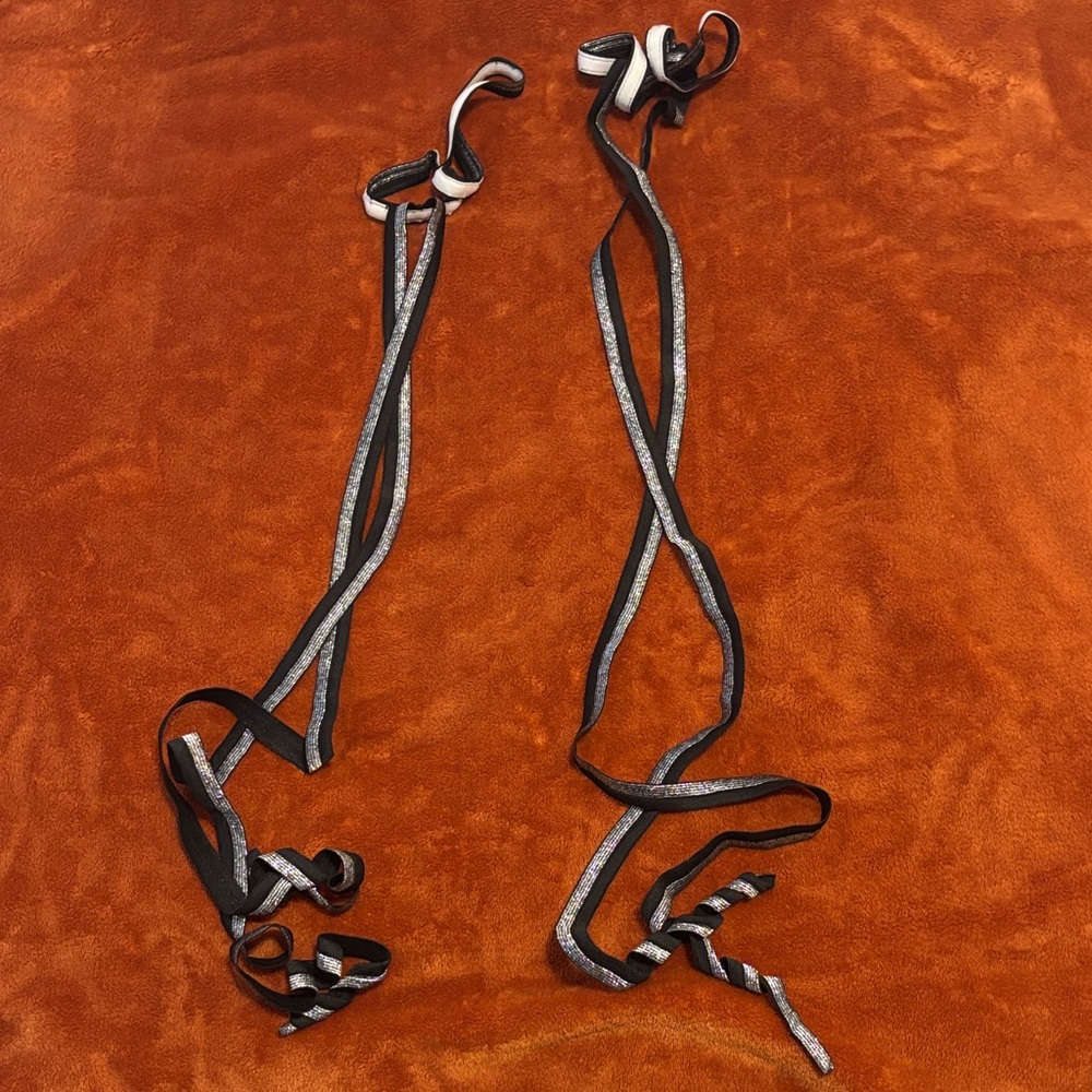 iHeartRaves Black and Silver Leg Wraps
